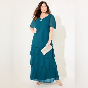 Plus Size Chiffon Maxi Dress 3XL